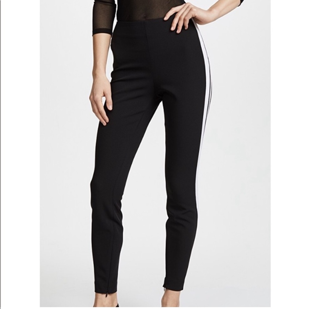 Cinq a sept kiana pants racer stripe legging w/ ankle zipper trousers